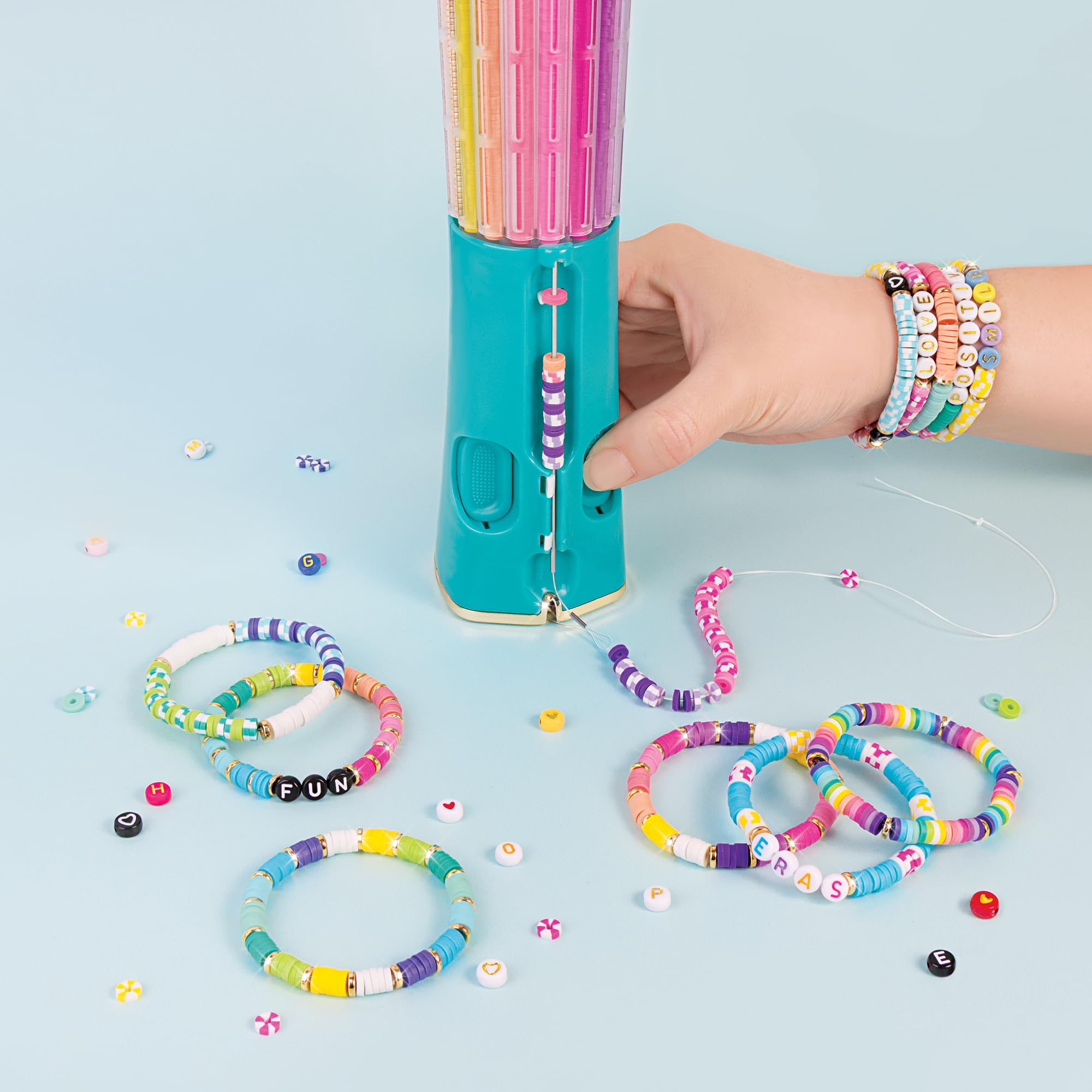 Make It Real Swift Clicks Deluxe Bracelet Studio - Create Colorful Friendship Bracelets with Swift Clicks Deluxe Design Tool - Includes Beads and Charms