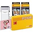 KODAK Mini 2 Retro 4PASS Portable Photo Printer (2.1x3.4 inches) Initial 8 Sheets + 60 Sheets Bundle, Yellow