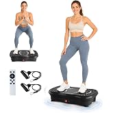HOPHORSE Vibration Plate Exercise Machine for Lymphatic Drainage,200 Speeds | Vibrating Fitness Platform for Full Body Workout and Weight Loss, 300 Lbs Capacity with Resistance Bands for Women Men