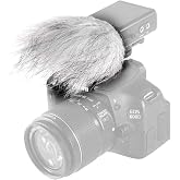 Movo WS9 Furry Outdoor Windscreen Microphone Muff for Portable Digital Recorders up to 3" X 1.5" (W x D) - Fits The Zoom H4n PRO, H5, H6, Tascam DR-05, DR-07, DR-40, and More (Light Gray)