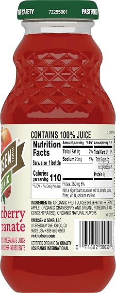 R.W. KNUDSEN ORGANIC CRANBERRY POMEGRANATE JUICE, 8 FL OZ (12 PACK)