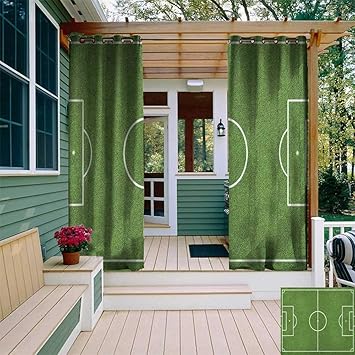 Amazon Com Teen Room Outdoor Patio Curtains Soccer Field Grass