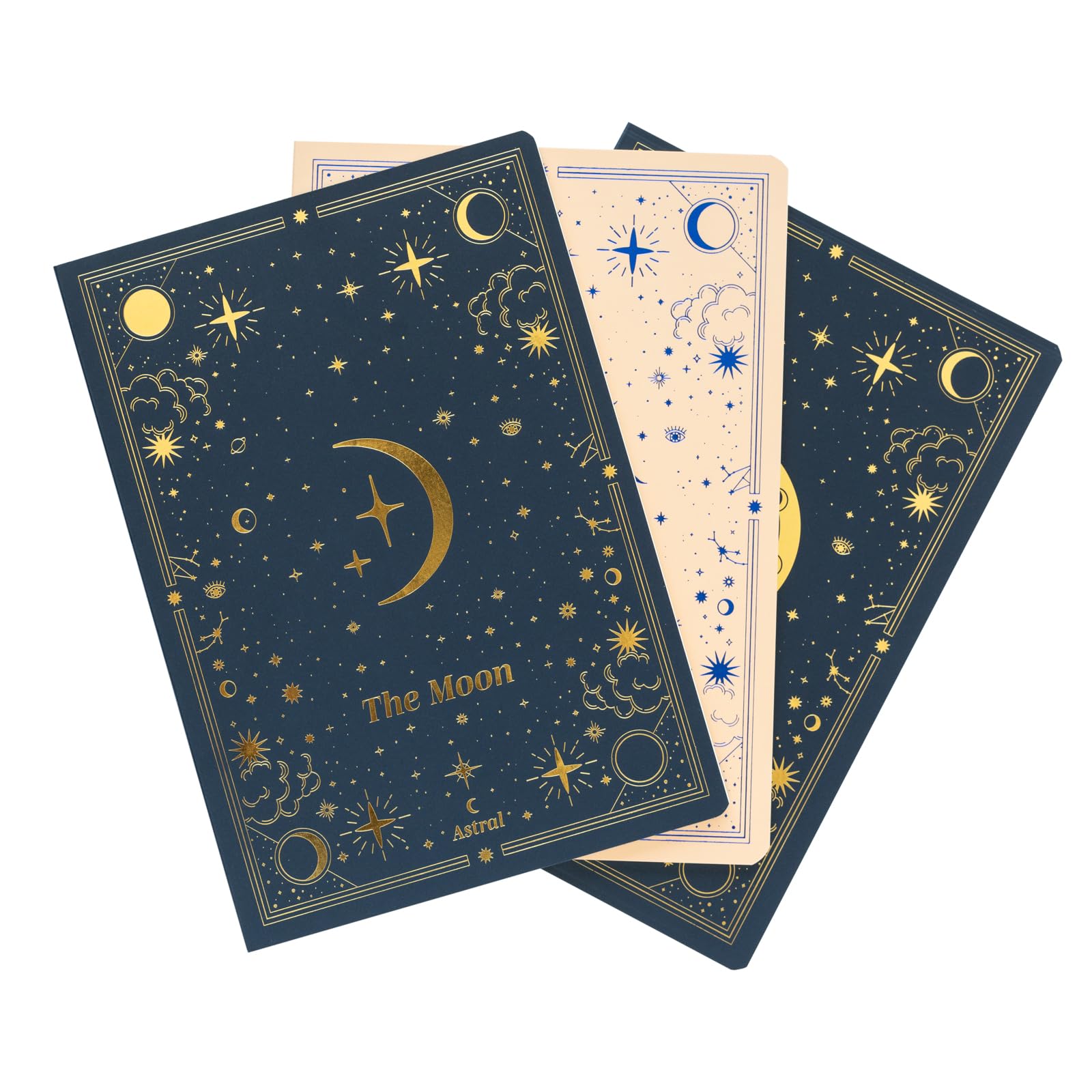 Grupo Erik A5 Notebook Set - Astral | 3 A5 Notebooks - Lined, Plain, Dotted - 32 sheets (64 pages) | Cute Notebook, Cute Stationery Gifts Under 15 Pounds