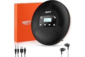 BODYMASTER Portable CD Player Bluetooth with FM Transmitter,Walkman CD Player for Car with LCD Screen, Anti Shock Protection Rechargeable CD Player with Headphone,Touch Button AUX Cable