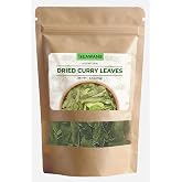 Premium Air Dried Curry Leaves 0.5oz (15g) &ndash; 100% Natural Whole Kadi Patta, Each Leaf Carefully Handpicked, Non-Broken &amp; Aromatic