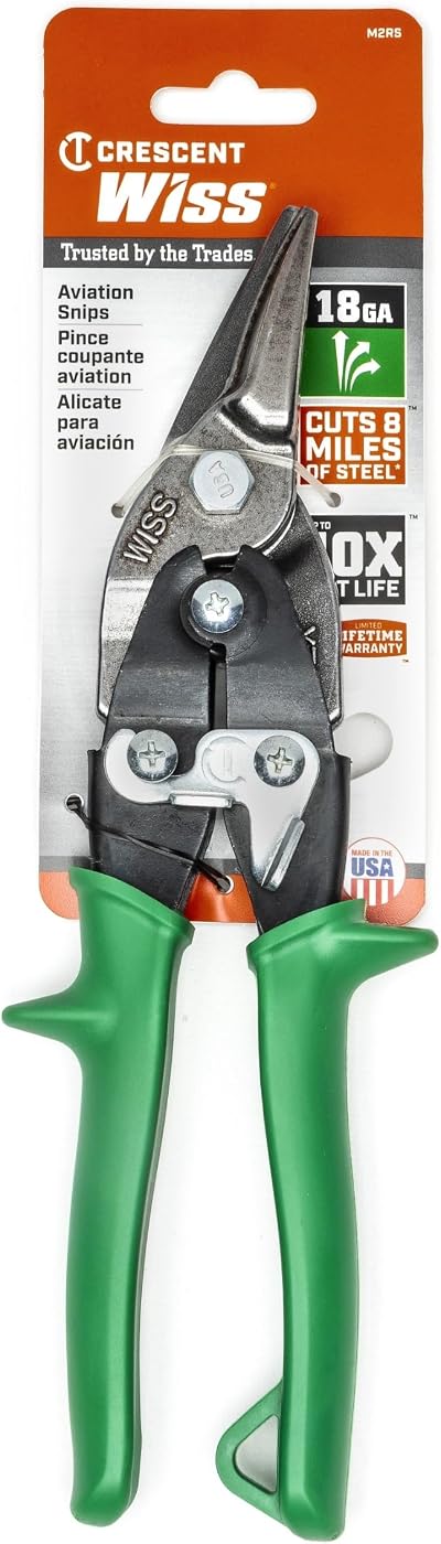 Wiss M2R Metalmaster Aviation Snip Right to Left 248mm Green Handles