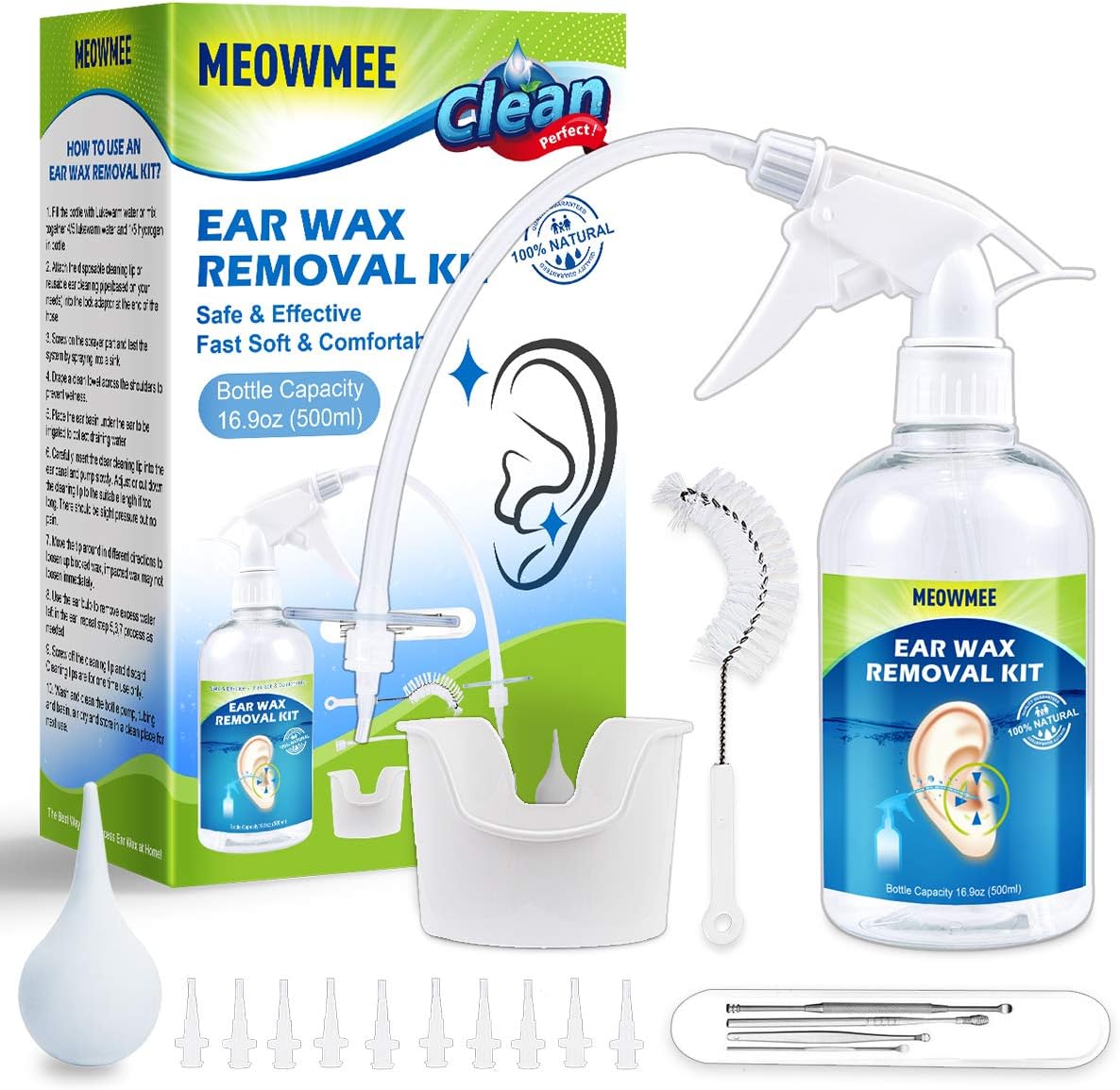 Kit De Nettoyage Pour Piercings D'oreilles | 480 Fils Imprégnés (rose Et Menthe) | Élimine Odeurs Et Impuretés, Entretien Facile