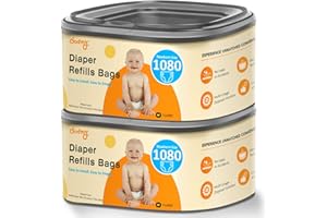 GODYOY Jumbo Square Diaper Bags Refill Compatible with Diaper Genie Classic/Compact/Select Pails, Holds up to 1080 Newborn-Sized Diapers, Odor Control & Durable Disposal Refill, Plant Scented, Pack of 2