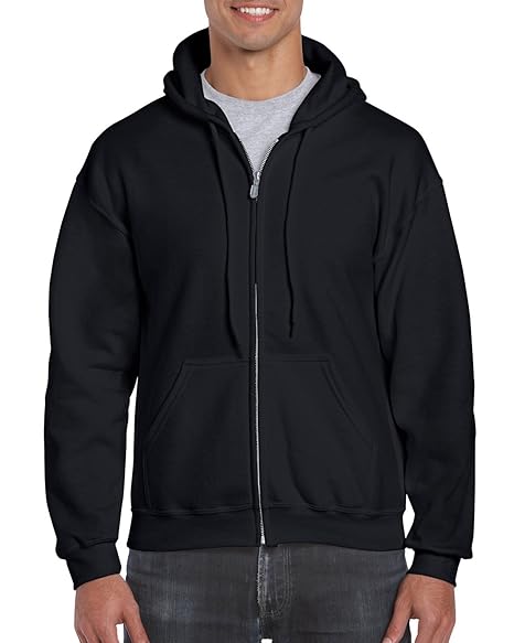 gildan black zip hoodie