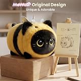 Mewaii Cute Black Cat Bee Plush Pillow 8 Inch Kawaii Stuffed Toy view 4