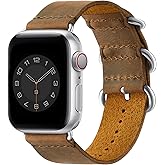 Vintage Leather Bands Compatible with Apple Watch Band 38mm 40mm 41mm 42mm 44mm 45mm 46mm 49mm, Genuine Leather Retro Strap Compatible for Men Women iWatch Ultra SE Series 11/10/9/8/7/6/5/4/3/2/1