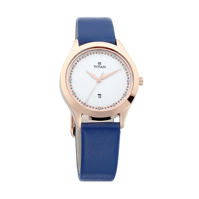 Titan Purple Fashion Basics Analog White Dial Women's Watch-2570WL02
