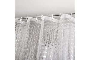 WELTRXE Heavy Duty EVA Shower Curtain Liner with Magnets Waterproof 3D Water Cube Clear Bathroom Shower Curtains,No Smell,72x