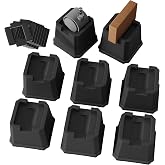 Whynonap Bed Risers 3 Inch for Wheels, 8 Pack Furniture Risers, Black | Heavy Duty, Fit 1.3"-2.75" Casters, For Sofa, Table, Bed Frame, Non-slip Sponge Pads, Bottom Rubber Pads, 2000-lb Capacity
