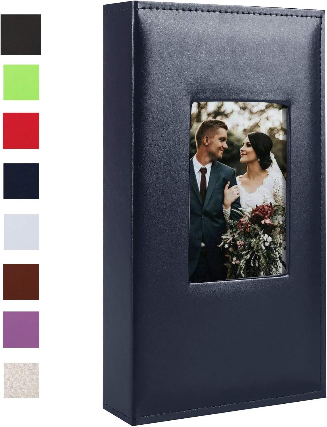 Vienrose Photo Album 4x6 300 Photos Leather Cover Extra Large Capacity Picture Book with Pockets for Wedding Family Anniversary Baby