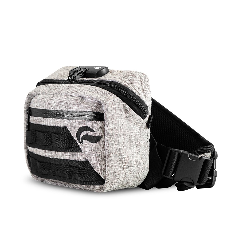 Kross Smell Proof Fanny Pack Hipster Bag w/Combo Lock, Khaki, 3.5 x 7.5 x 7 inches, Cross Body