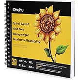 Alcohol Marker Paper, Ohuhu 8.9×8.3 inch Portable Square Marker Sketchbook, 120 LB/200 GSM Heavy Smooth Drawing Marker Pad, 6