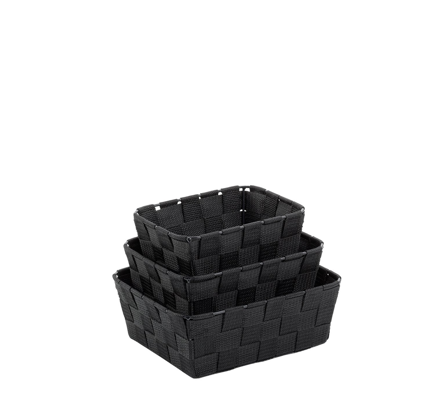 Kela "Alvaro Basket Set, PP fibre, Black, 30 x 15 x 10 cm