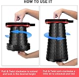 LUXJET Collapsible Stool 484lb Load Capacity Portable Camping Folding Stool view 5