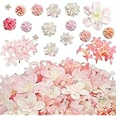 QUOZUO 70 pcs Mini Artificial Flowers Heads Pink Silk Peony Daisy Rose Bulk Mix Flower Heads Faux Rose for Crafts Graduation Wedding Baby Shower DIY Home Party Decoration