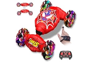 Nikuku Remote Control Car - 2.4GHz 4WD Gesture Sensing RC Stunt Car Toys for Boys and Girls Ages 6-12, 360° Rotating Drift RC Cars with Lights and Music, Ideal Birthday and Xmas Gift