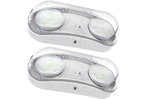 SITISFI Outdoor Emergency Light with Battery Backup, Exterior Emergency Exit Lights Hardwired, Wet Location LED Egress Lights, Waterproof Commercial Emergency Lighting Fixture, 120-347V, UL Listed(2 Pack)