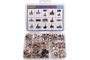 EGSCST 17Values 150Pcs Mini Micro Slide Switch Assortment Kit 2Pin 3Pin 4Pin DIP Toggle Switches Assorted Set ON/Off ON/Off/ON for DIY Breadboard and Electronic Board Mount