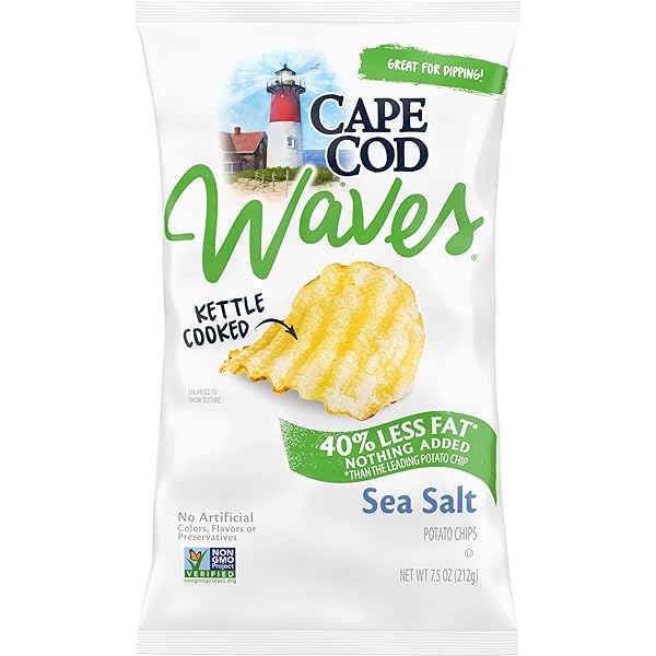 CAPE COD LESS FAT SEA SALT CHIPS, 7.5...
