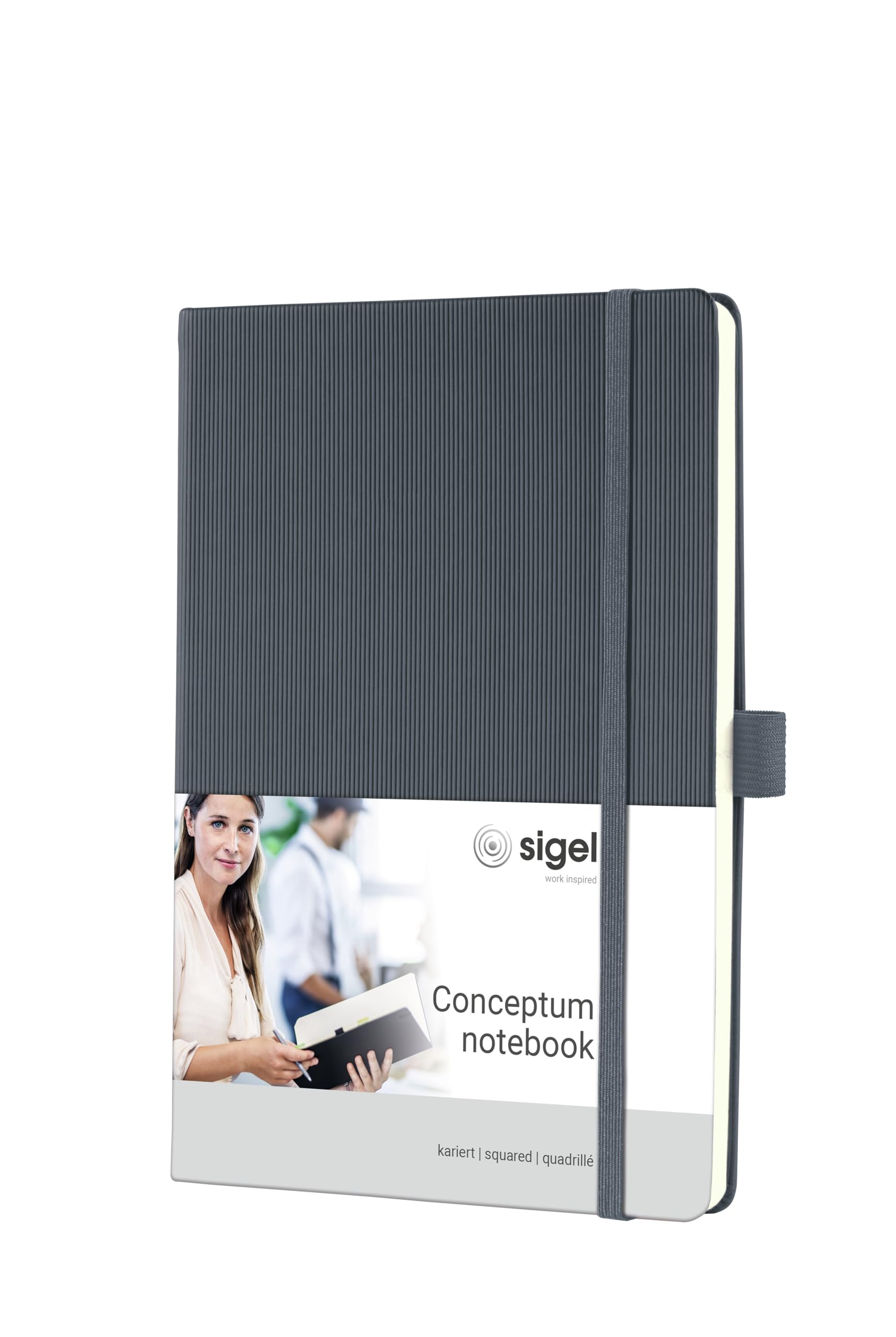 SIGEL CO658 Premium Notebook squaRed, A5, hardcover, Grey - Conceptum