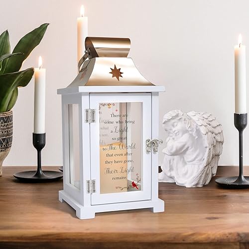 Memorial Lantern With Flameless LED Candle – Thoughtful Sympathy Gift For Loss Of Loved One, Mother, Father, Or Friend