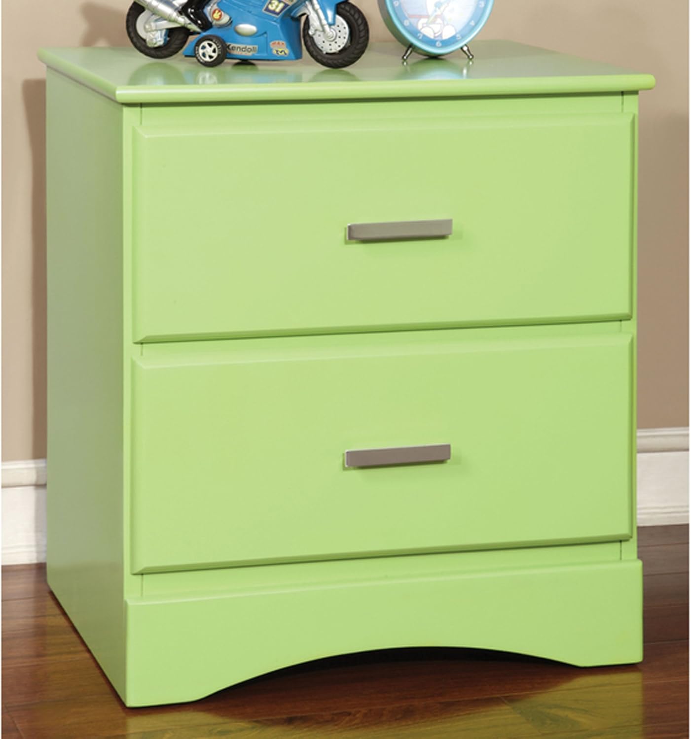 Amazon Com Wade Logan Kids Nightstand With 2 Drawers Modern Toddler Room Side Table In Accent Color Keylime Green Furniture Decor