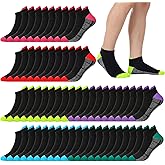 Fourluoo 30 Pairs Ankle Socks for Women Men Cotton Low Cut Tab Socks Women No Show Athletic Sock for Running Casual Size 9-13