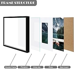 Hongkee 12x12 Picture Frame set of 3, Black and