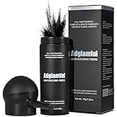 Adglamful Hair Fibers for Thinning Hair, Hair Building Fibers Spray with Spray Applicator, Undetectable & Long-lasting, Instant Hair Coverage for Men & Women (Black, 30g)