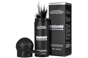 Adglamful Hair Fibers for Thinning Hair, Hair Building Fibers Spray with Spray Applicator, Undetectable & Long-lasting, Instant Hair Coverage for Men & Women (Black, 30g)