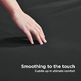 Bedsure King Size Fitted Sheet Deep Pocket 16in Black 150x200cm view 4