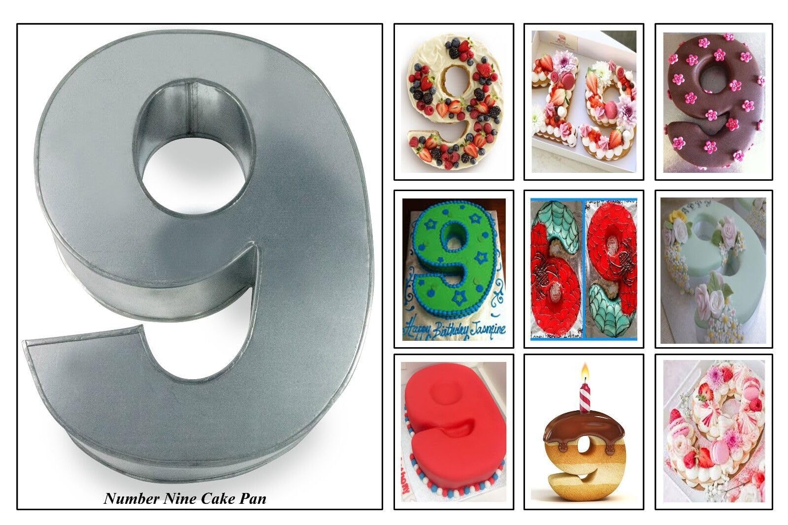 The Cakes World Small Number Birthday Wedding Anniversary Cake Tin – 10” x 8” (2.5” deep) (9)