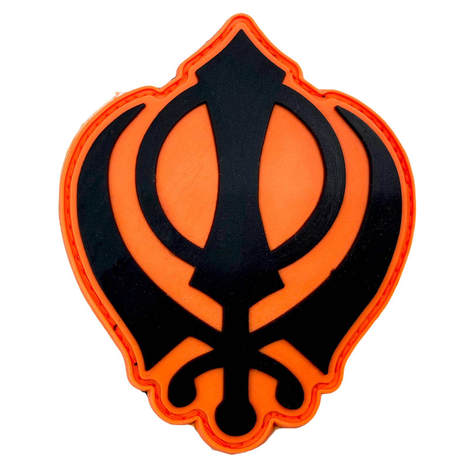 Sikh Khanda Symbol Airsoft PVC Morale Cosplay Patch (Black)