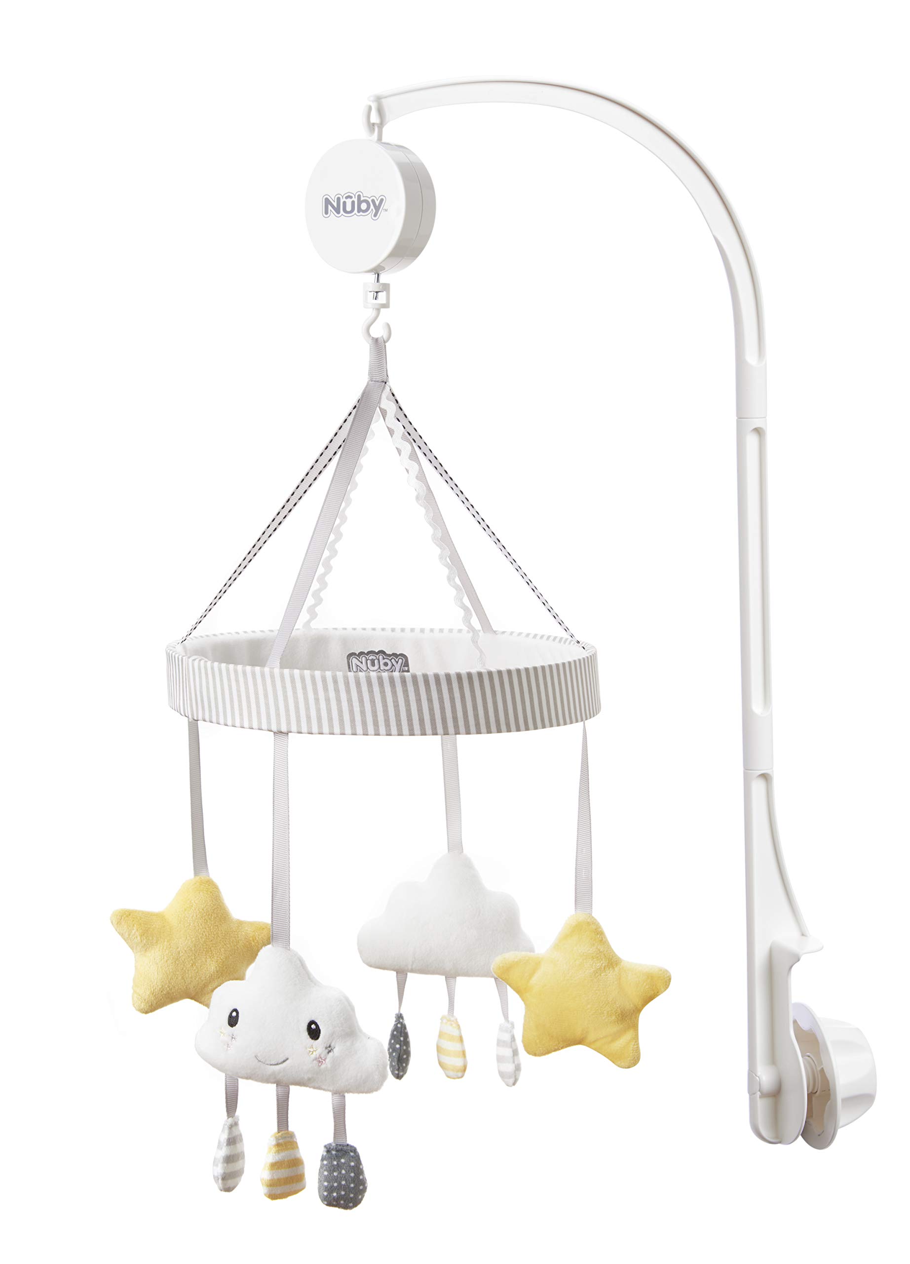 Nuby Musical Cot Mobile for Babies with Cloud and Star Rotating Toys