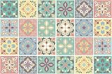 WALPLUS 24 Pcs 15x15 cm Self Adhesive Tile Stickers Marbella Backsplash