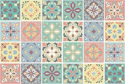 WALPLUS 24 Pcs 15x15 cm Self Adhesive Tile Stickers Marbella Backsplash