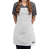 GIDABRAND White Aprons for Kids – Chef & Art Apron for Children – Ideal Child Apron for Cooking, Baking, Painting or Decorating Party - Baking Wear for 5-12 Year Olds (White, 6)