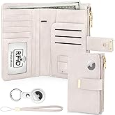 HUANLANG Passport Holder with Airtag for Women/Men, Airtag Passport Wallet for Travel Leather Passport Holder RFID Blocking,Travel Passport Walelt with Credit Card Holder