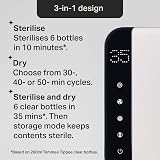 Tommee Tippee Ultra UV Steriliser Dryer Storage Black Baby Bottles Accessories view 6