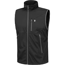 33,000ft Men's Windproof Lightweight Golf Vest Outerwear with Pockets, Softshell Sleeveless Jacket for Running Hiking Sports