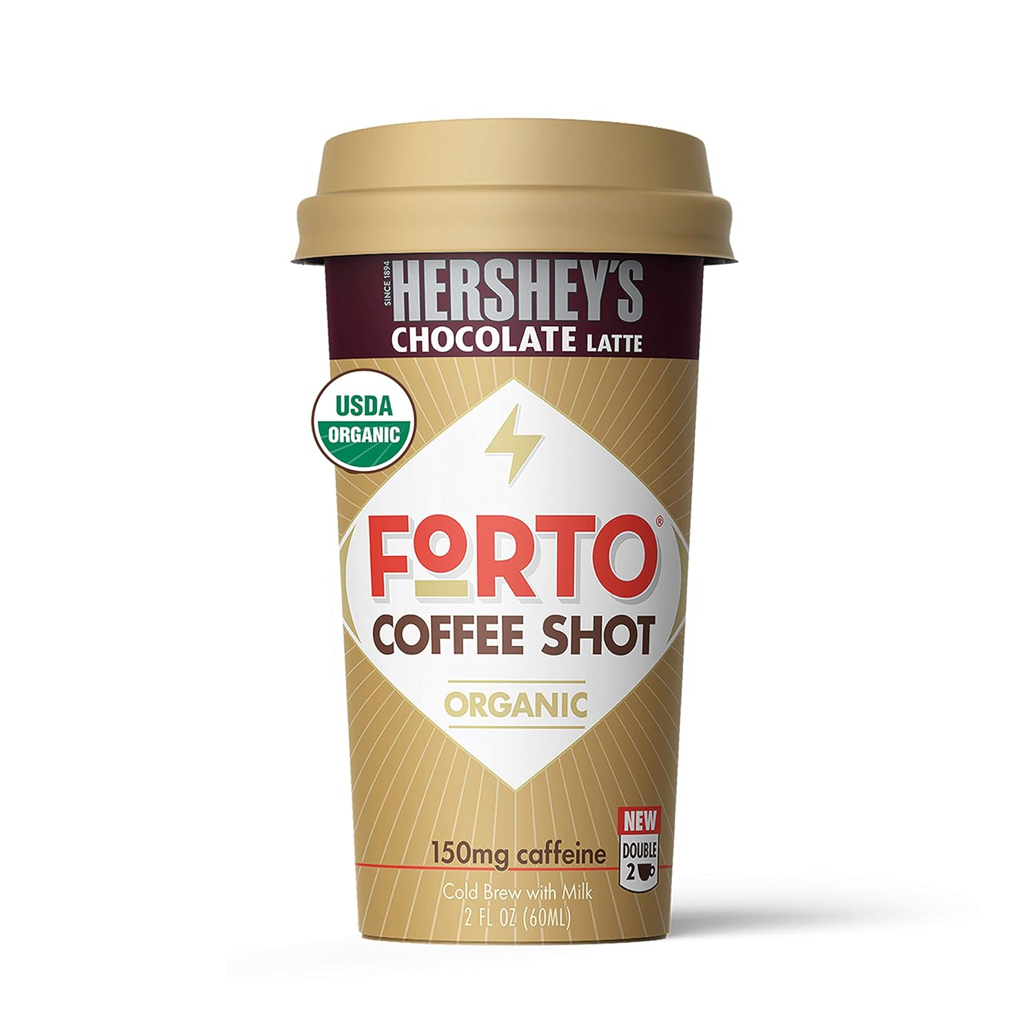 FORTO Coffee Shots - Hershey's Latte, Ready-to-Drink on the go, High Energy Cold Brew Coffee - Fast Coffee Energy Boost, 2 Fl Oz, Pack of 6 : Grocery & Gourmet Food