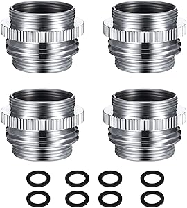 U/D 4 PCs Sink Garden Hose Adapter, Faucet to Hose Adapter, Multi-Thread Garden Hose Adapter, Faucet Adapter for Garden Hose for Female to Female and Male to Male, Chrome Plated