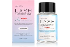 AuReve Lash Shampoo Concentrate 60ml Lash Cleanser Concentrate Add Hyaluronic Acid Oil-Free Lash Extension Shampoo Perfect for Salon，Unscented