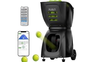 PUSUN PT-MAXC Tennis Ball Machine for Professional Training with (App/Remote/iWatch) Control, Multiple Training Drills-Progra