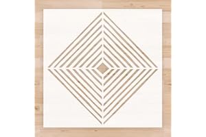CELAENO 2pcs Reusable Tile Stencils 12x12 Inch - Geometric Divided Diamond Floor Stencils Template for Painting Wall Patio Cement Bathroom Floor Furniture DIY Art Crafts